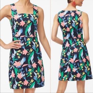 NEW J CREW Navy Floral Basketweave Mini Dress 2